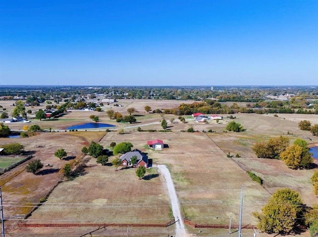 aerial view featuring a rural view