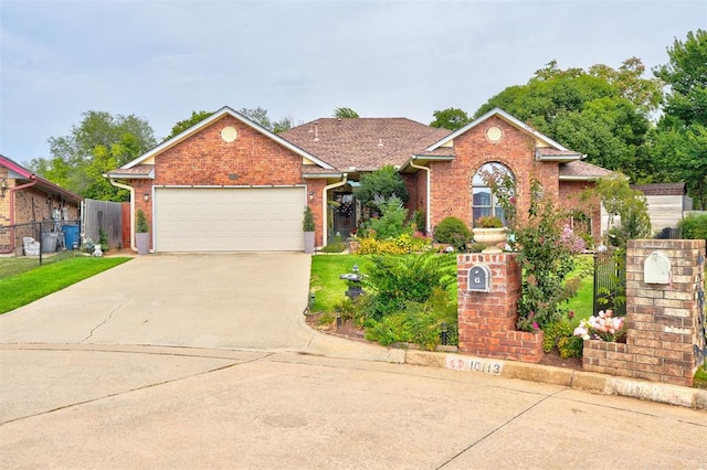 view of front of house with a garage