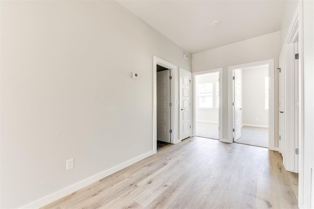 empty room featuring light wood-type flooring