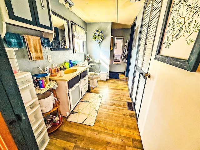 kitchen featuring sink and light hardwood / wood-style floors