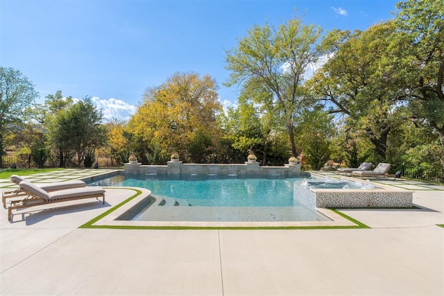 view of pool featuring a patio