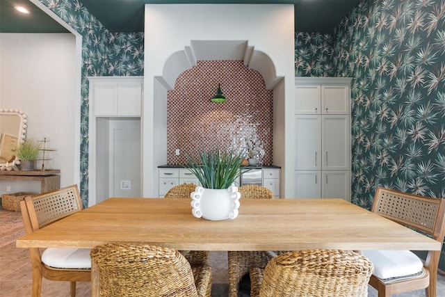 view of tiled dining room