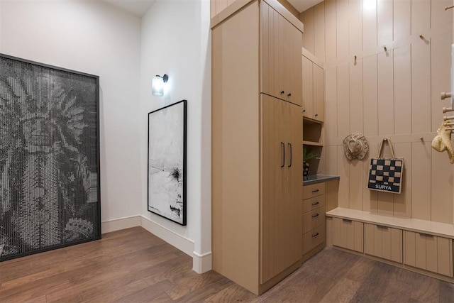 bathroom with wood-type flooring