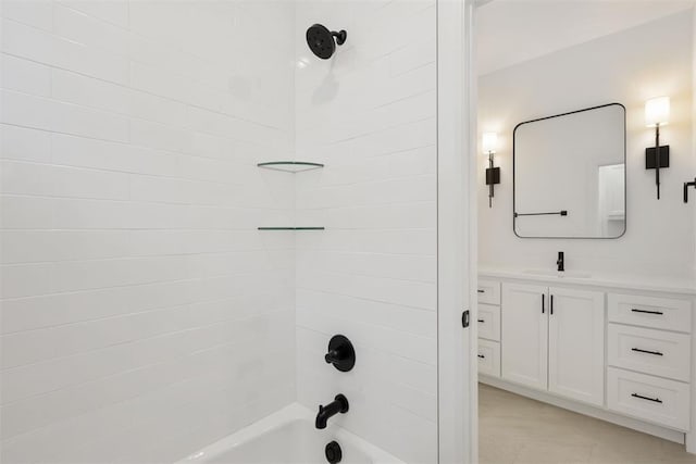 full bathroom with shower / bath combination and vanity