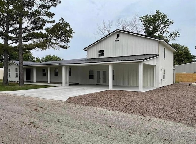 view of front of home with french doors