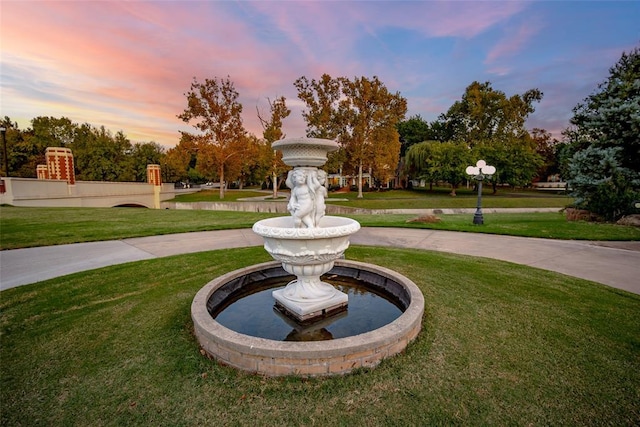 view of community featuring a lawn