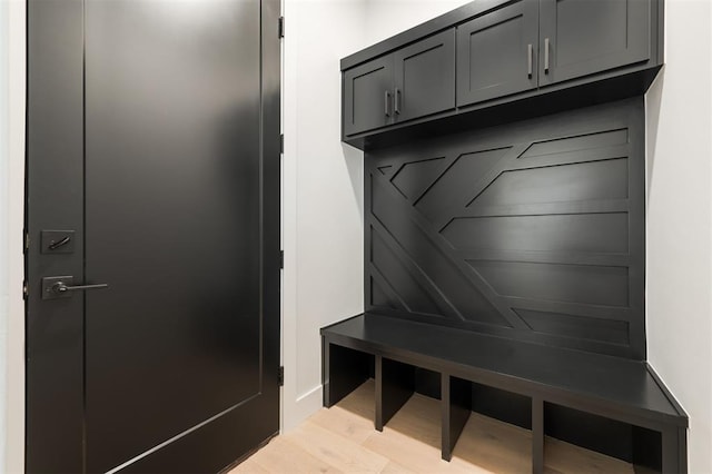 mudroom featuring light wood-type flooring