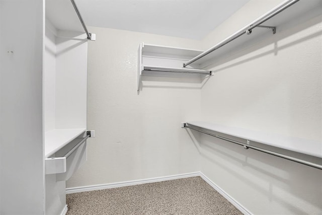 walk in closet with carpet