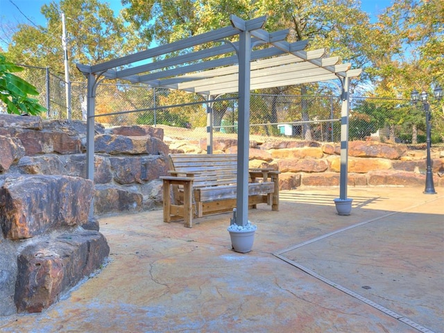 view of patio with a pergola