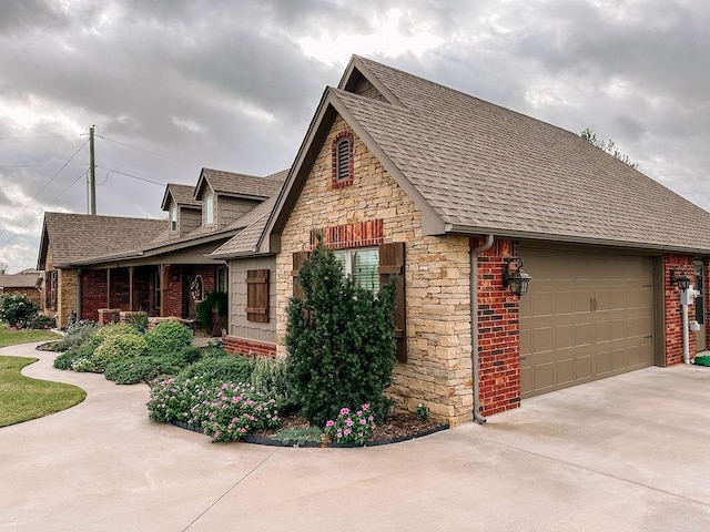 view of home's exterior with a garage