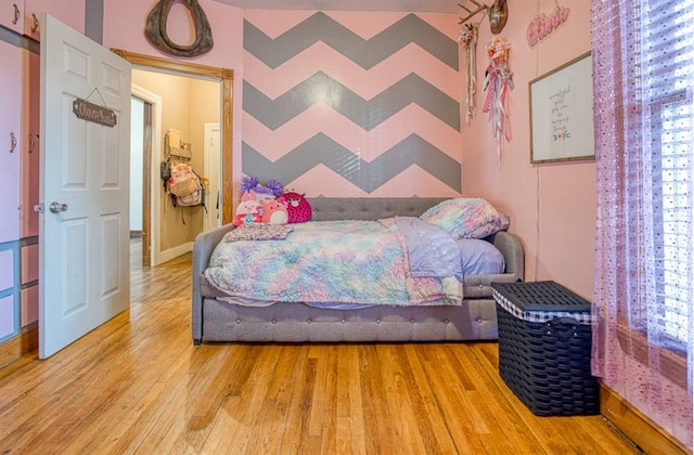 bedroom featuring light hardwood / wood-style floors