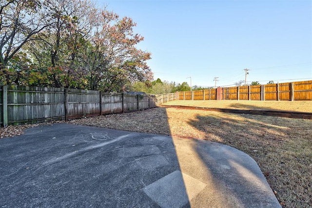 view of yard with a patio area