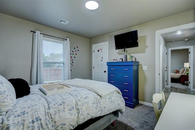 bedroom with carpet floors