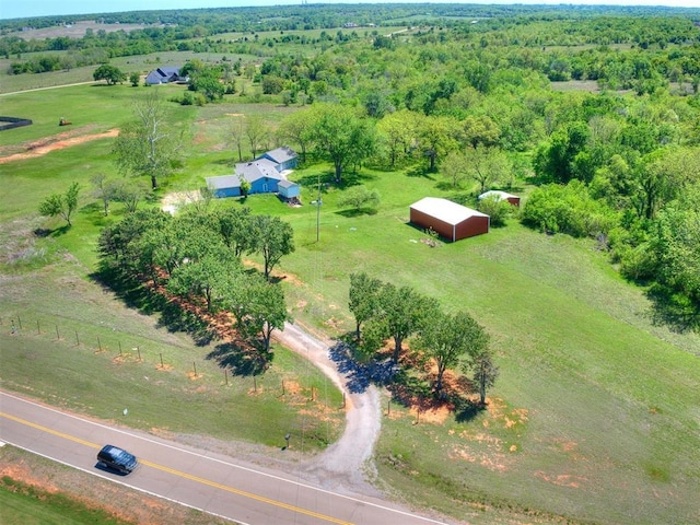 drone / aerial view featuring a rural view