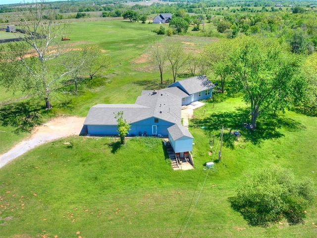 drone / aerial view with a rural view