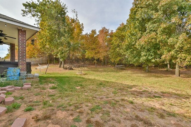 7301 Morning Song Dr, Oklahoma City, OK 73150 - view of yard featuring ceiling fan