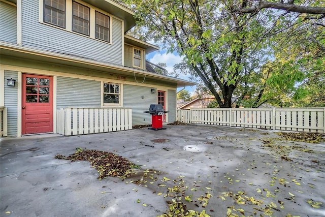 view of patio / terrace featuring a grill