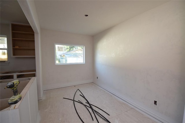 view of unfurnished dining area