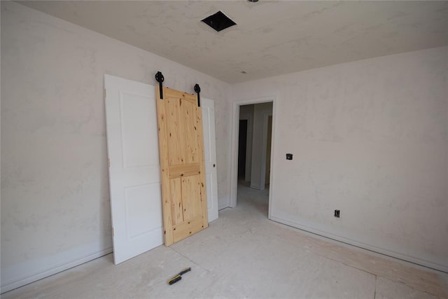 empty room with a barn door