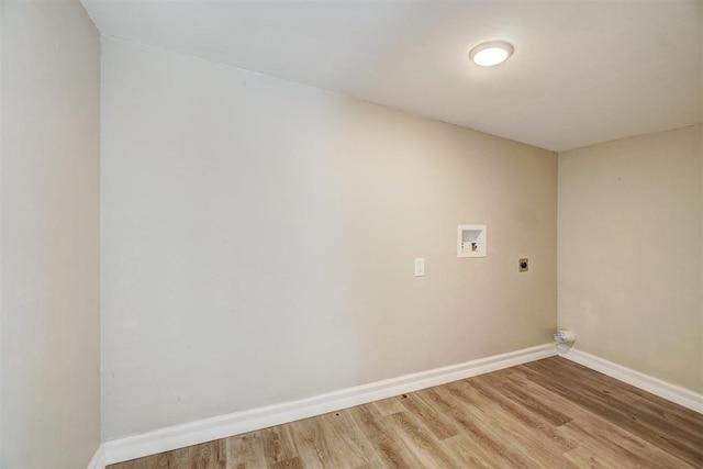 laundry room featuring hardwood / wood-style flooring, hookup for a washing machine, and hookup for an electric dryer