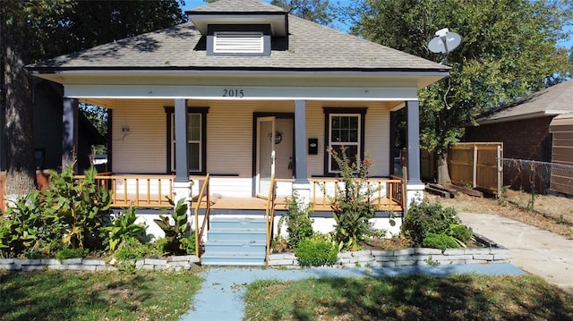 bungalow-style home featuring covered porch