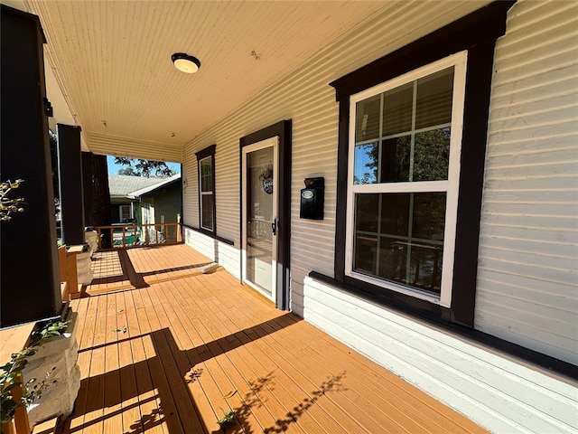 deck with covered porch