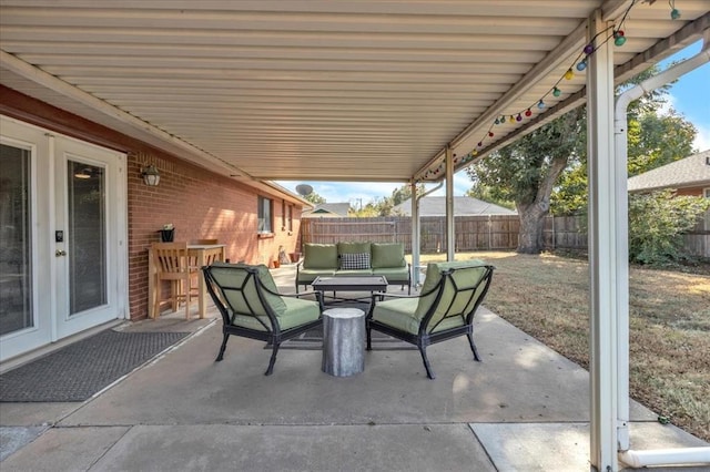 view of patio with outdoor lounge area