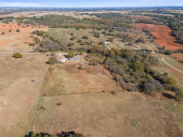 bird's eye view with a rural view