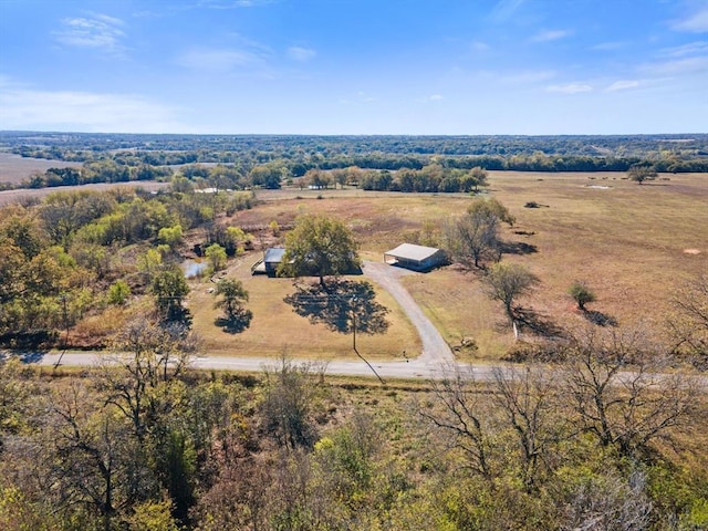 drone / aerial view with a rural view