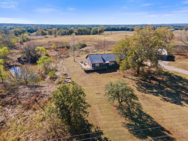 aerial view with a rural view