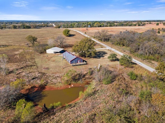 bird's eye view with a rural view