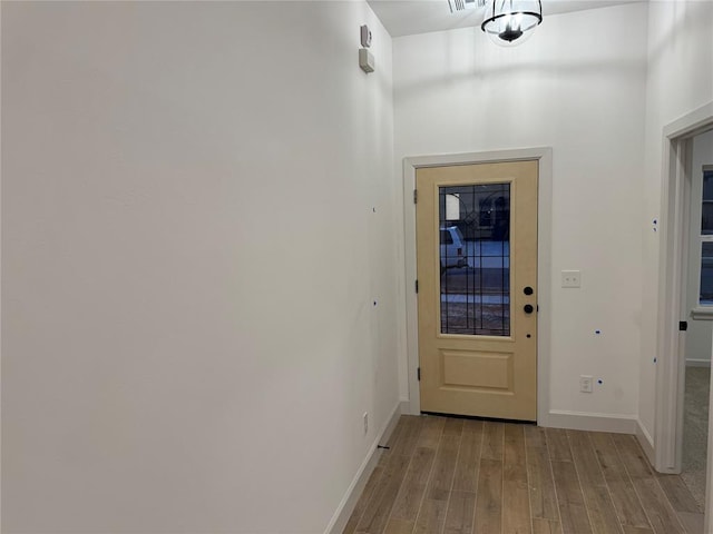 entryway featuring light wood-type flooring