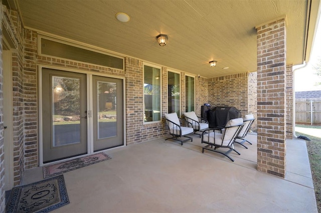 view of patio featuring area for grilling