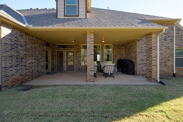 view of patio with a grill