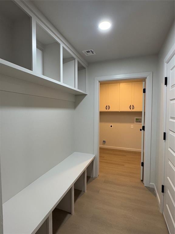 mudroom featuring light wood-type flooring