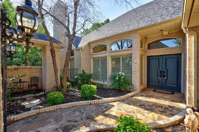 doorway to property with french doors