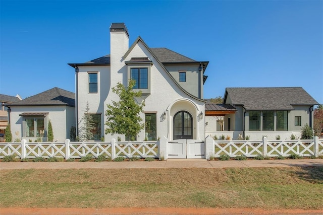 rear view of property with a yard