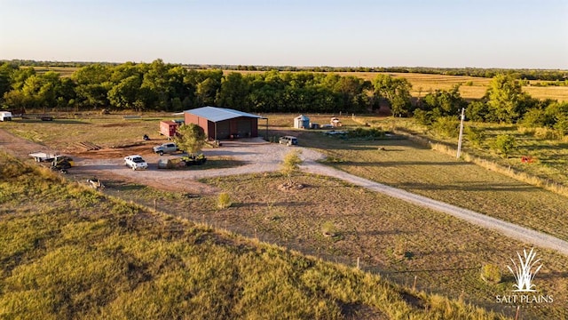 aerial view with a rural view