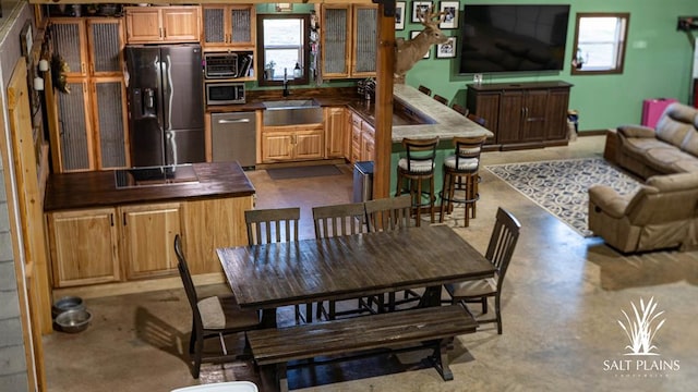 kitchen with sink, plenty of natural light, and appliances with stainless steel finishes