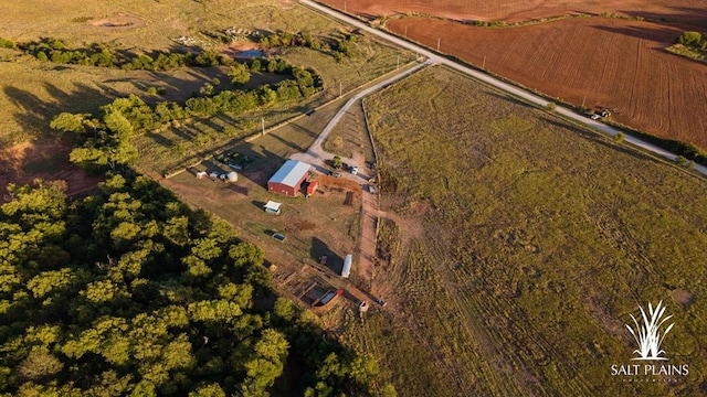 bird's eye view featuring a rural view