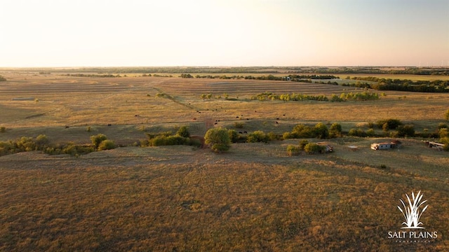 aerial view at dusk with a rural view