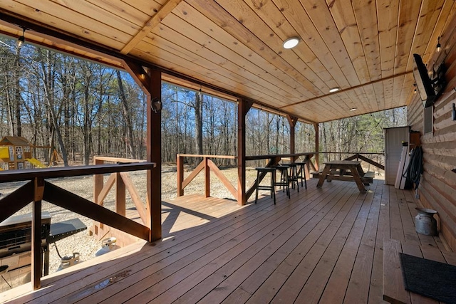 view of wooden deck