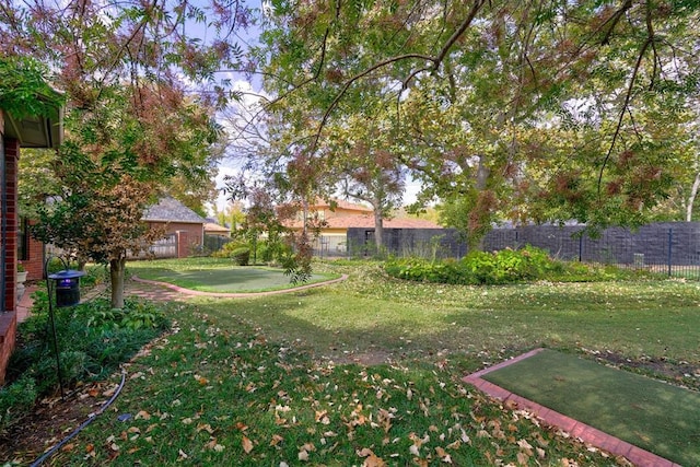 view of yard with fence