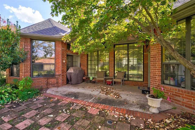 view of patio featuring area for grilling