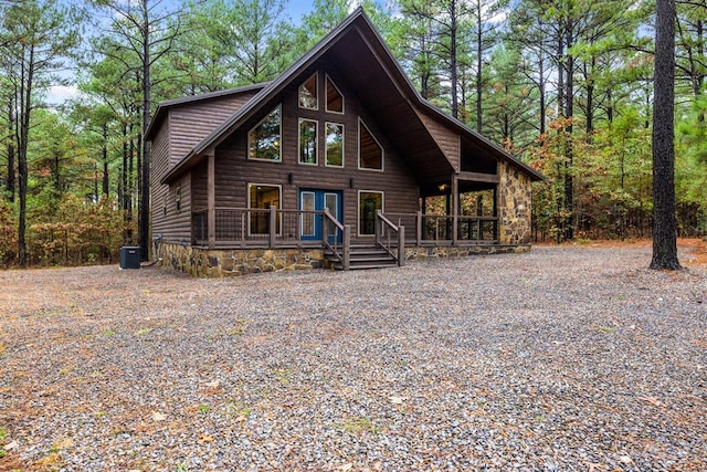 log cabin featuring cooling unit