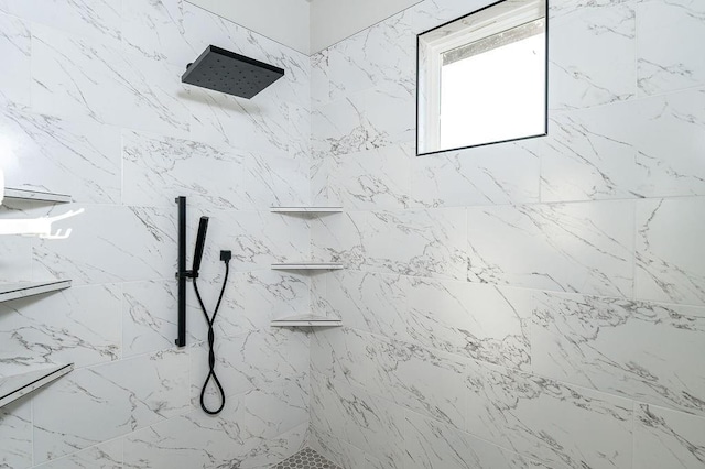 room details with a tile shower