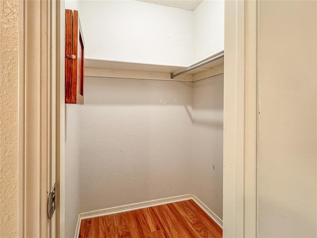 walk in closet featuring wood-type flooring