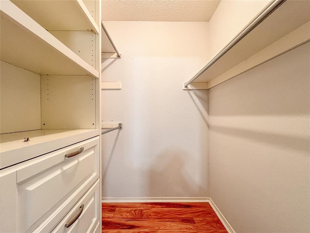 walk in closet featuring wood-type flooring