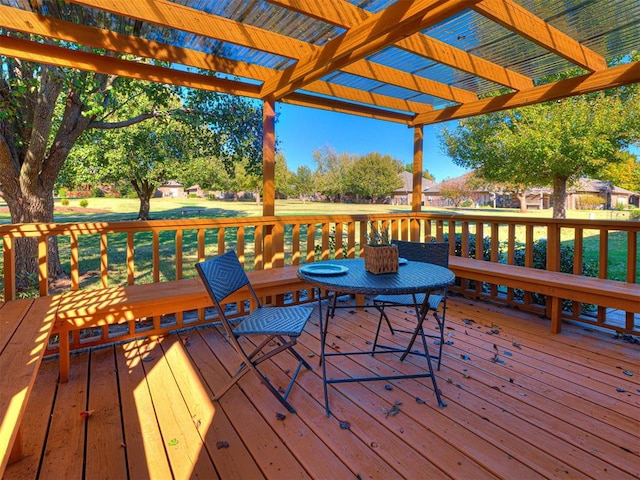 wooden deck with a pergola