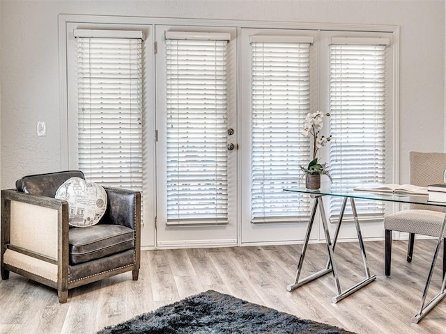 interior space with hardwood / wood-style floors